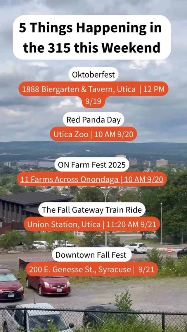 Here’s 5 things happening in the 315 this weekend. Tag us in your post around the 315, or your upcoming events to get them in our newsletter. #mohawkvalley #cny #315 #utica #herkimer #syracuse #whatshappening315